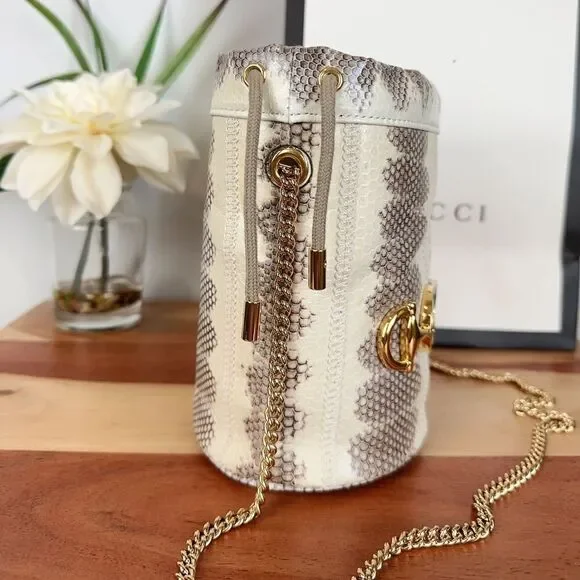 NWOT Gucci Snakeskin Mini Zumi Bucket Bag - Picture 12 of 14